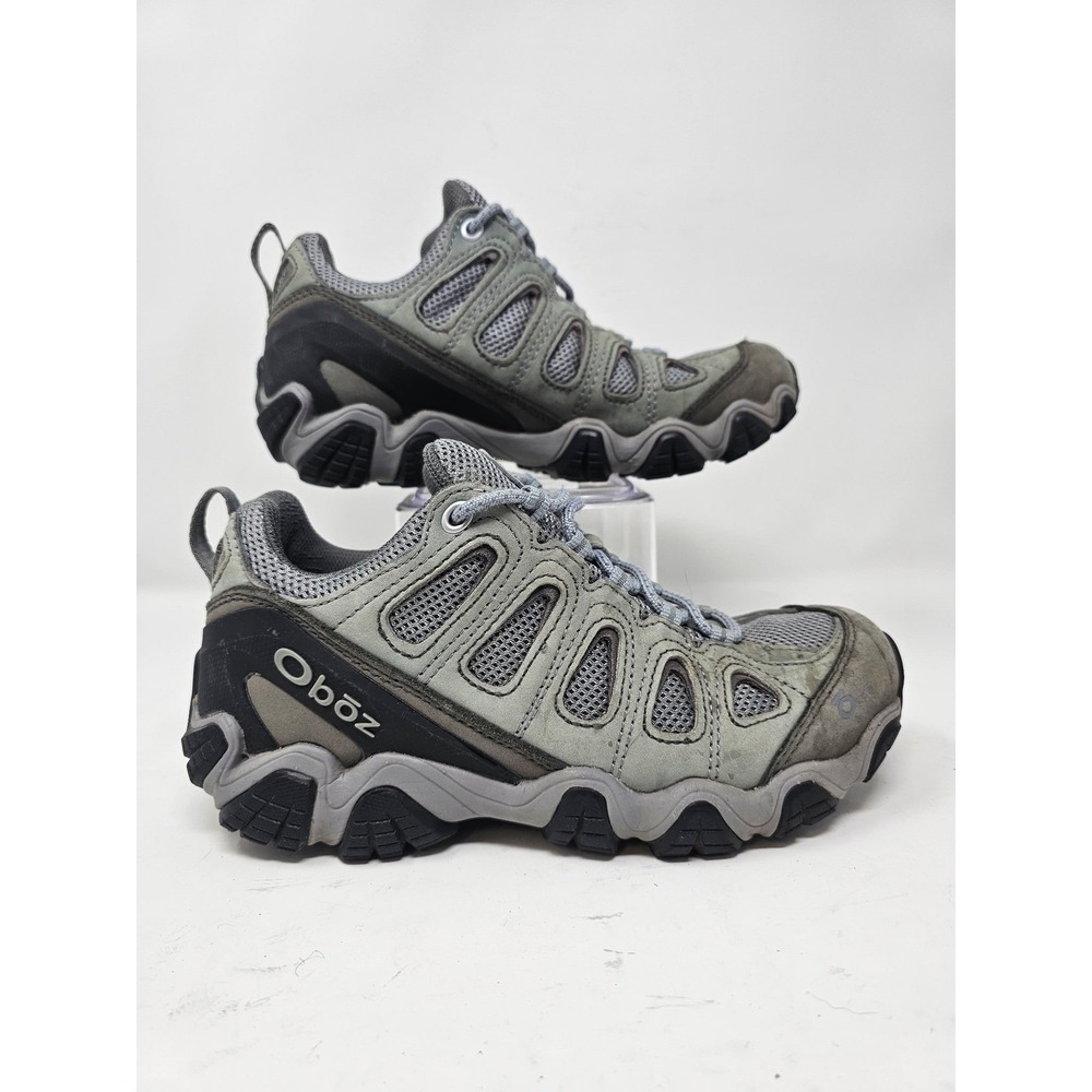 Oboz Sawtooth Low Hiking Shoes Women Gray Breathable‎ Trail Outdoor Size 7.5